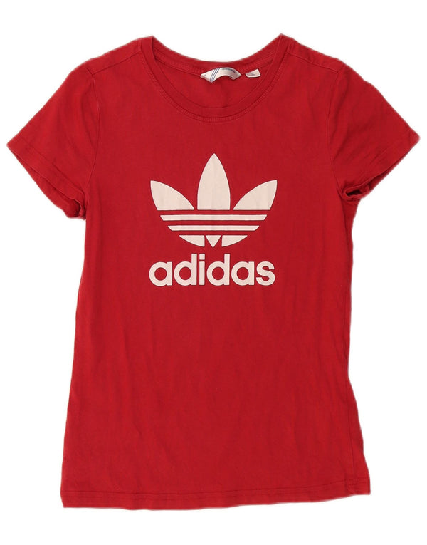 Γυναικείο γραφικό μπλουζάκι ADIDAS Top IT 38 Small κόκκινο βαμβακερό