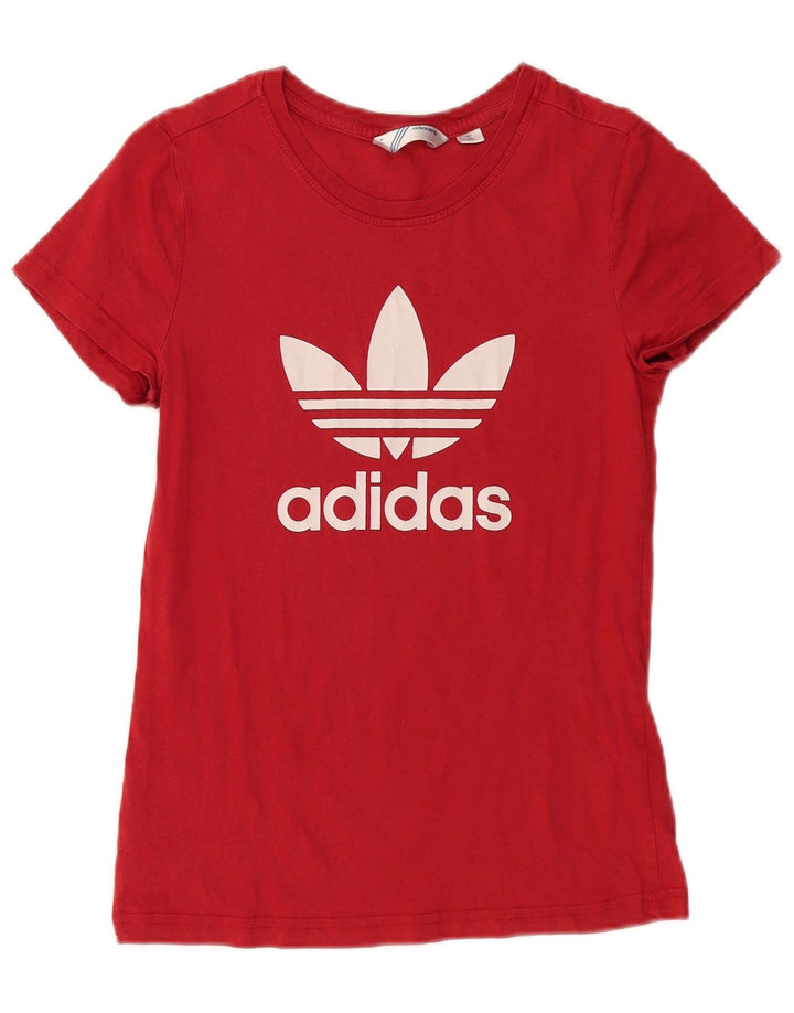 Γυναικείο γραφικό μπλουζάκι ADIDAS Top IT 38 Small κόκκινο βαμβακερό