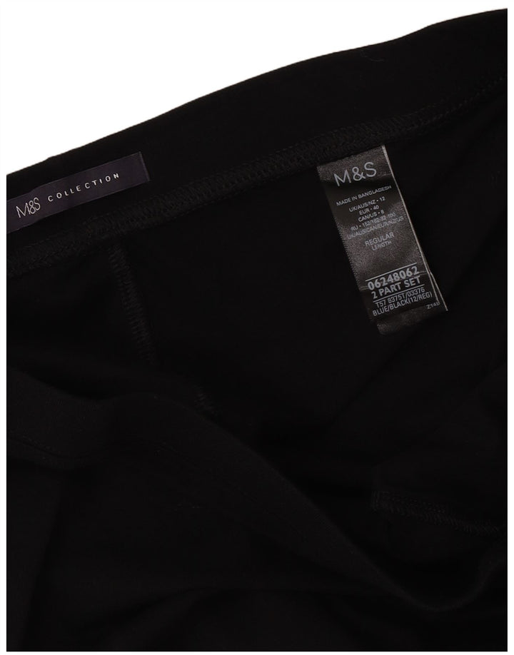 Marks & Spencer Γυναικείο κανονικό κολάν UK 12 μεσαίο μαύρο βαμβακερό