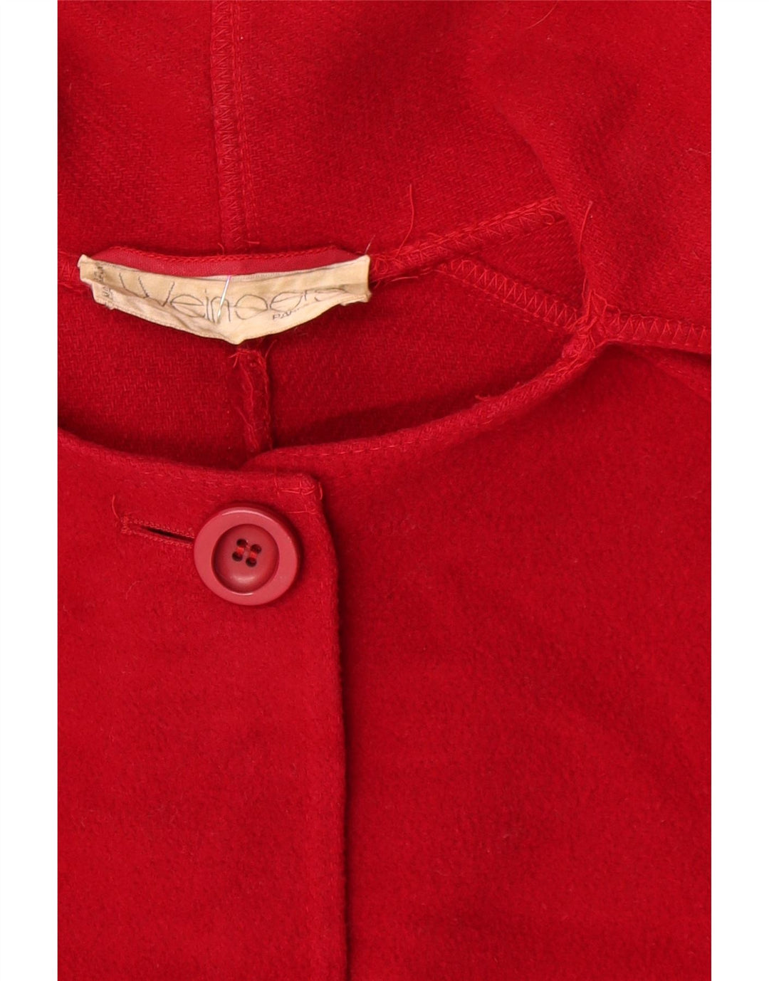 Vintage Γυναικεία Μπροστινή Γραβάτα Πανωφόρι UK 18 XL Κόκκινο μαλλί