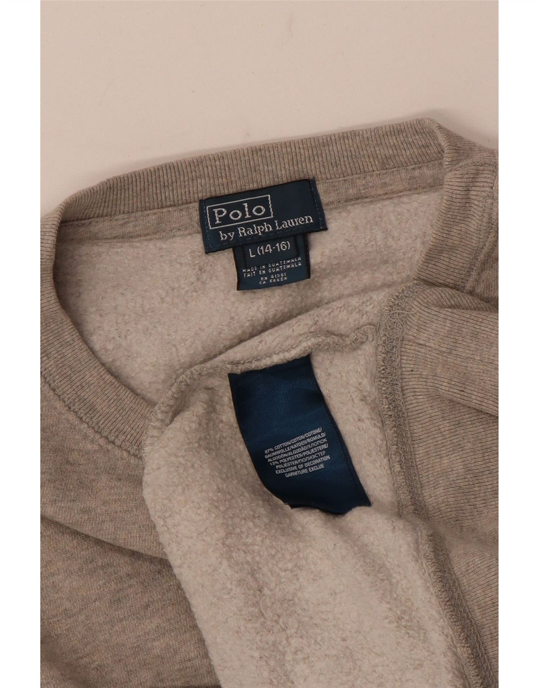 Polo Ralph Lauren Boys Φούτερ Jumper 14-15 ετών Μεγάλο Γκρι Flecked