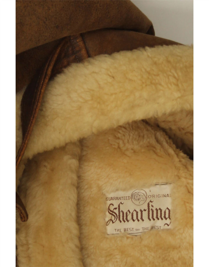 Vintage Ανδρικό Shearling Jacket UK 42 XL Brown Shearling