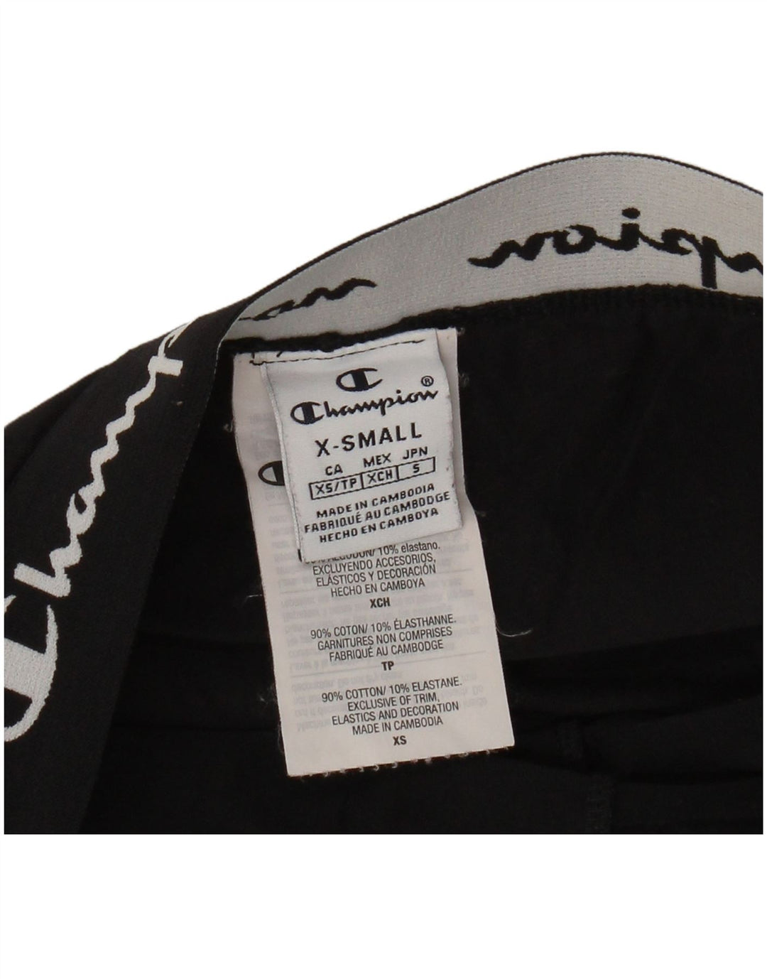 CHAMPION Γυναικεία Γραφικά Κολάν UK 4 XS Μαύρο Βαμβακερό