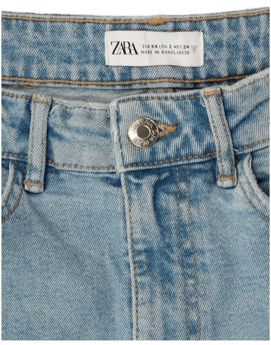 Zara Γυναικείο τζιν σορτς EU 34 2XS W24 Μπλε βαμβακερό