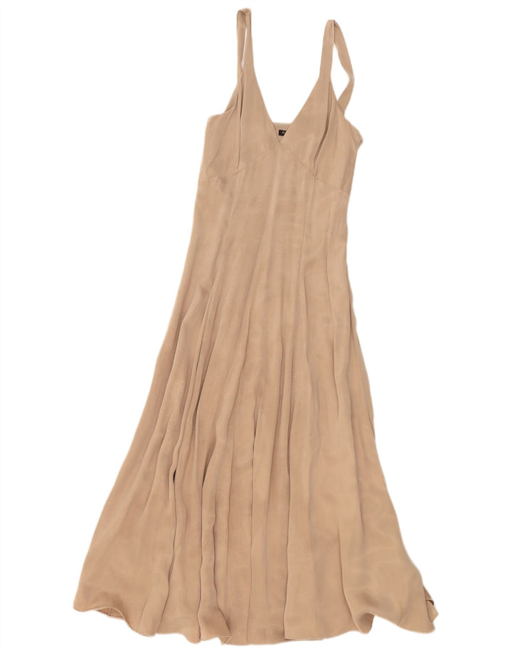 Massimo Dutti Γυναικείο Αμάνικο Maxi Φόρεμα EU 34 2XS Beige Polyester