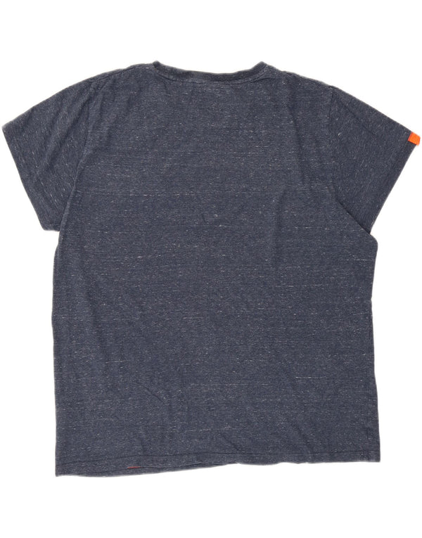 Ανδρικό μπλουζάκι με κανονική εφαρμογή Superdry Top 2XL Navy Blue από βαμβάκι