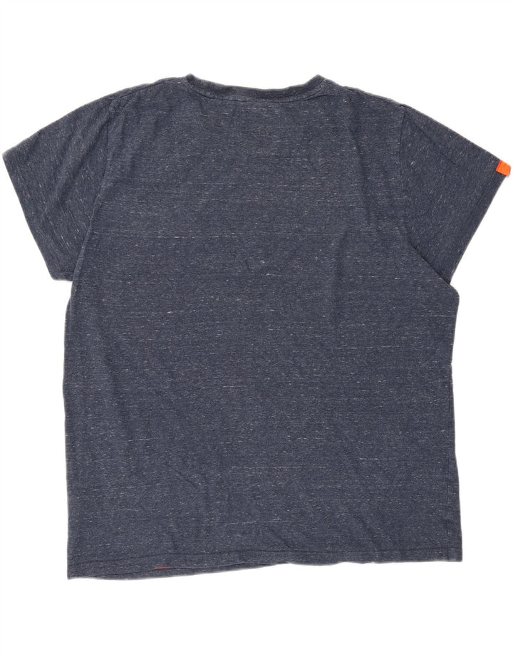 Ανδρικό μπλουζάκι με κανονική εφαρμογή Superdry Top 2XL Navy Blue από βαμβάκι