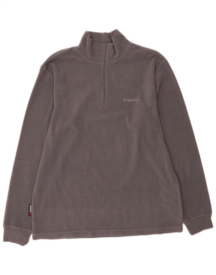 Invicta Ανδρικό φερμουάρ Fleece Jumper Μεγάλο Γκρι Πολυεστέρας
