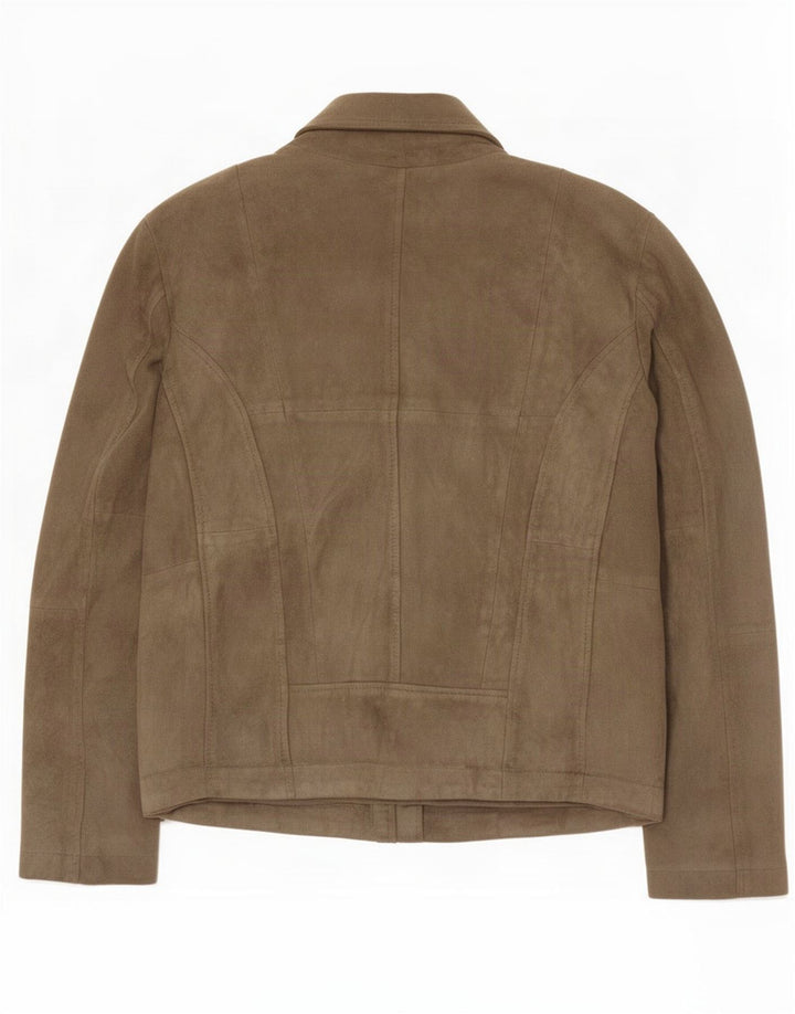Giorgio Brato Ανδρικό Suede Biker Jacket IT 48 Medium Green Leather