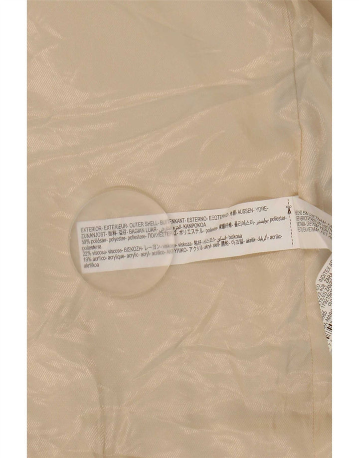 Zara Γυναικείο Oversized Πανωφόρι UK 16 Large Beige Polyester