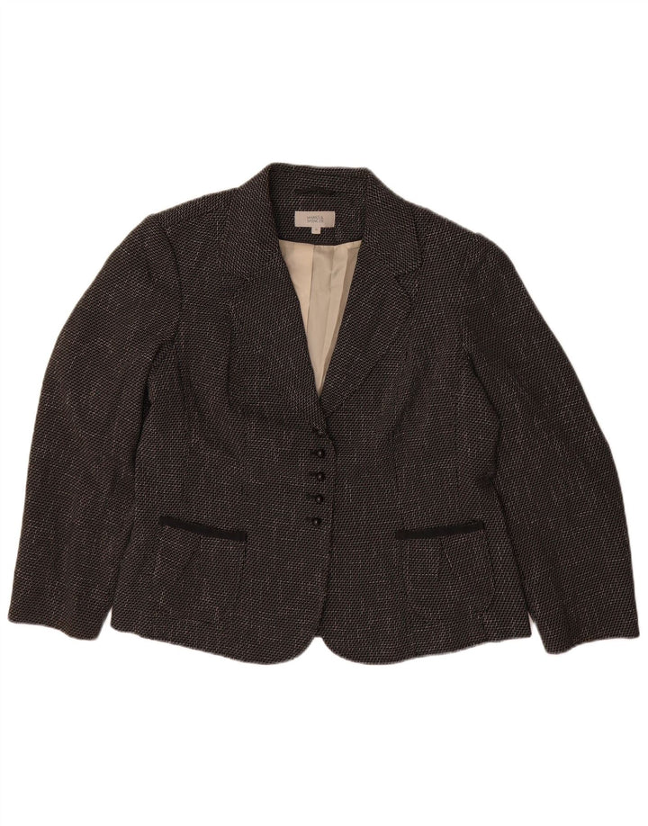 Marks & Spencer Γυναικείο Μπουφάν Blazer UK 18 XL Μαύρο Chevron