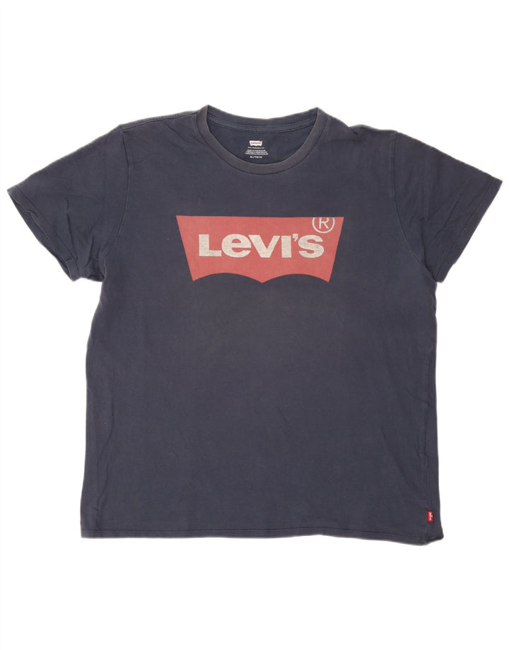 Ανδρικό γραφικό T-Shirt Levi's Top XL Navy Blue Cotton