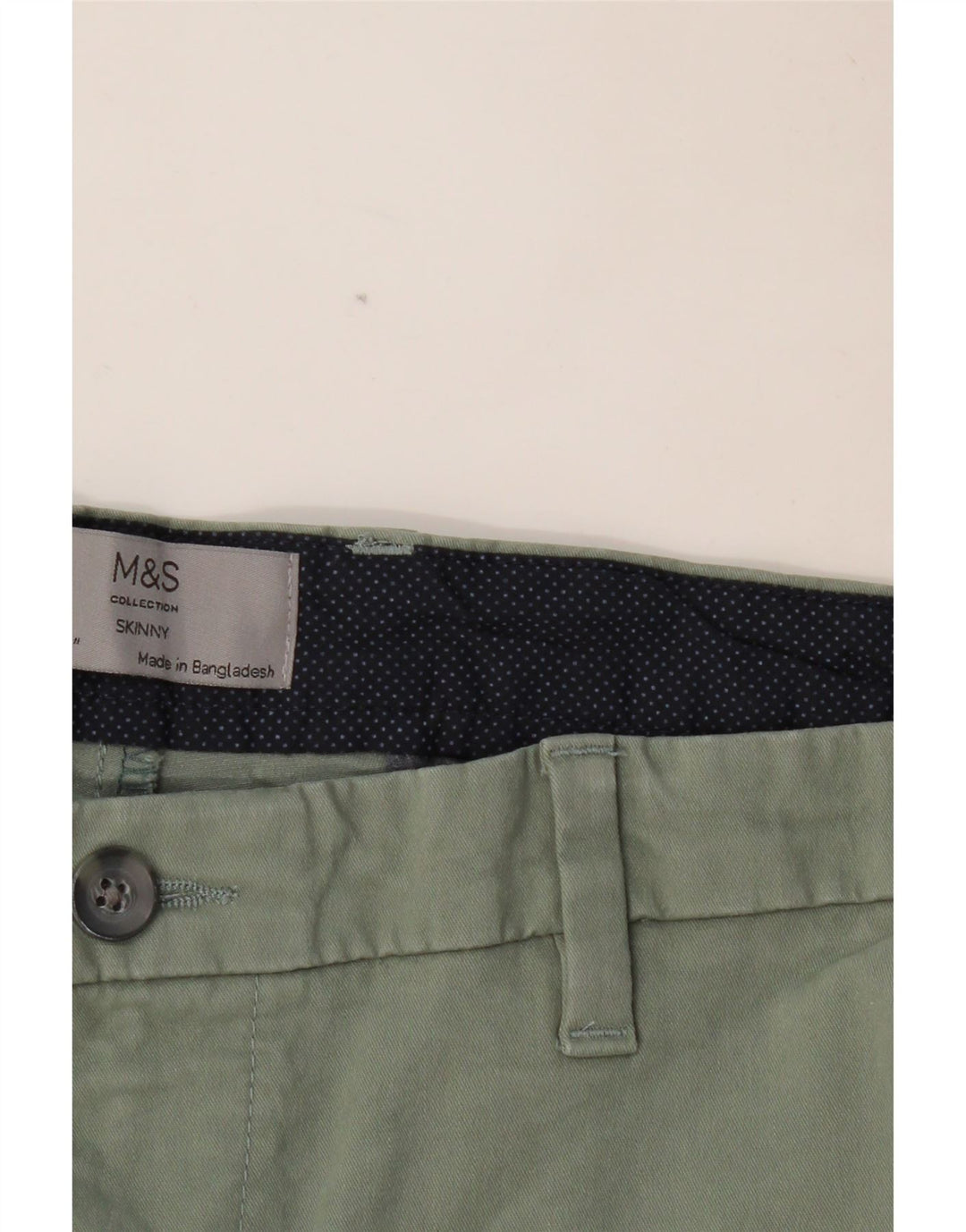 MARKS & SPENCER Ανδρικό Skinny παντελόνι Chino W36 L29 Πράσινο βαμβακερό