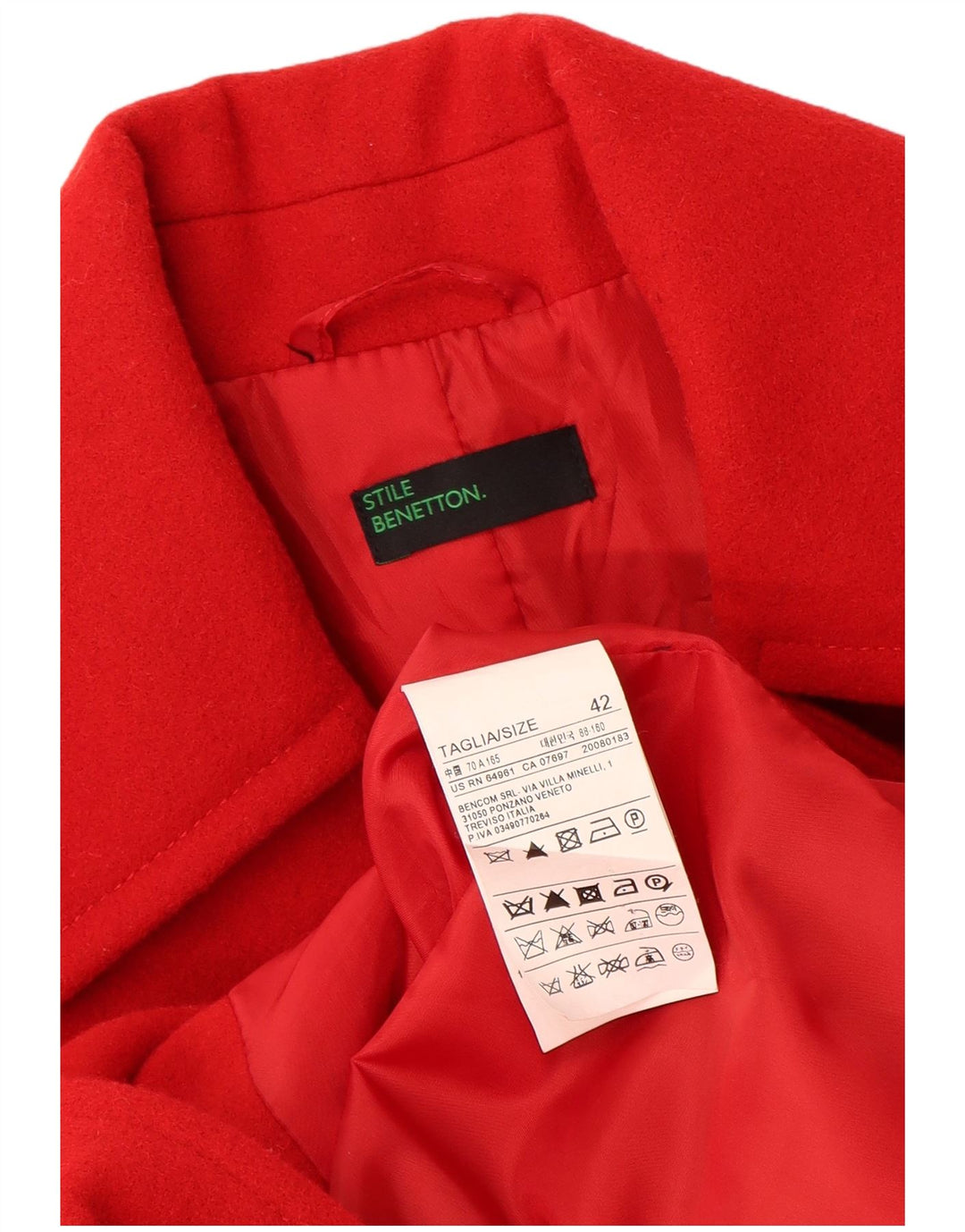 Γυναικείο Πανωφόρι Benetton IT 42 Μαλλί μεσαίο κόκκινο
