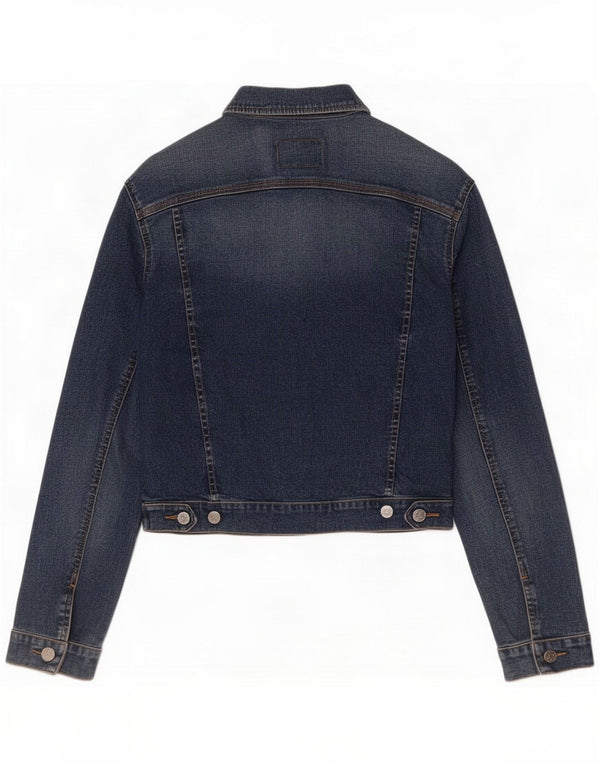 Rifle Womens Crop Denim Jacket UK 18 XL Navy Blue Cotton