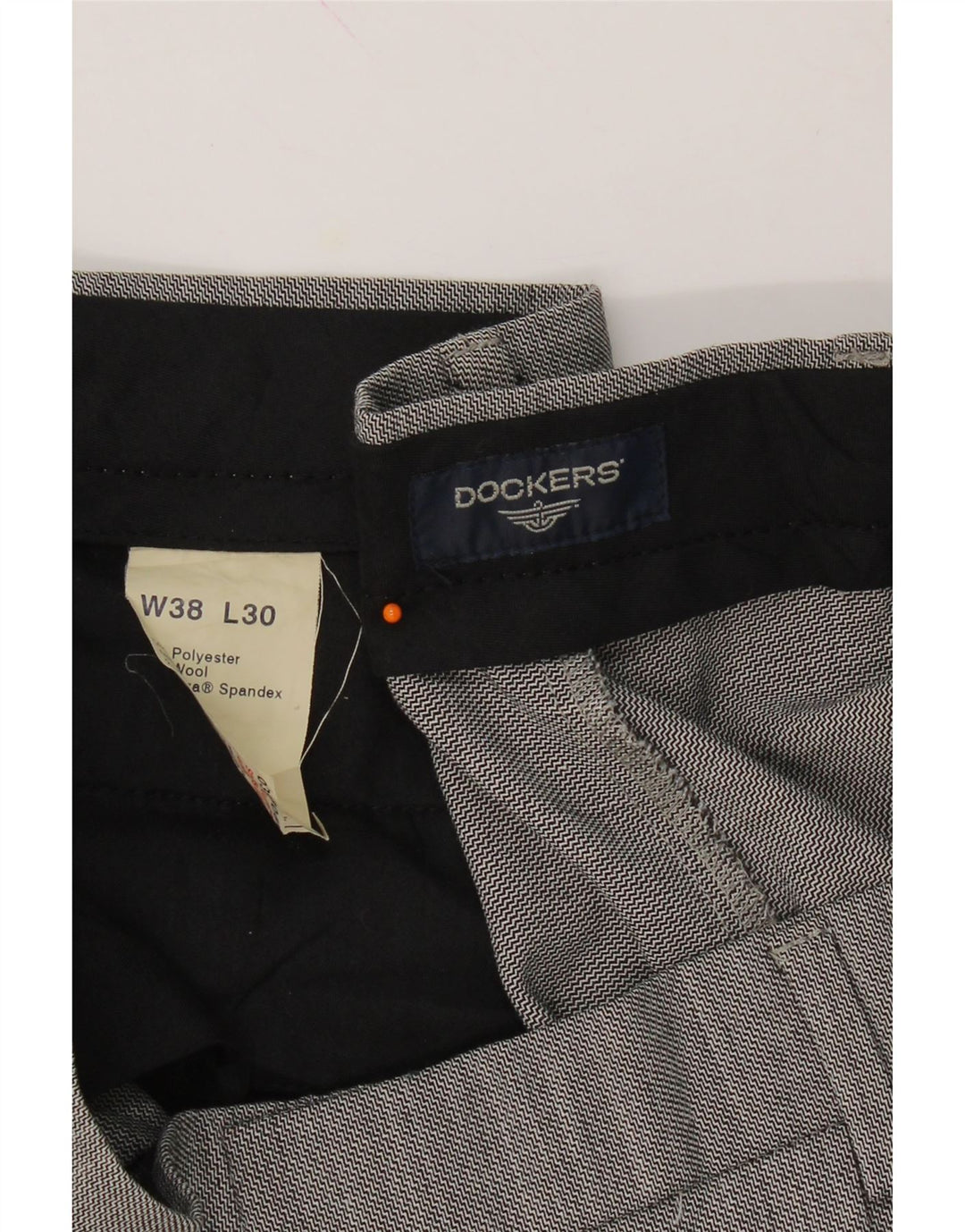 DOCKERS Mens Pegged Casual Trousers W38 L30 Grey Polyester Vintage Dockers and Second-Hand Dockers from Messina Hembry 