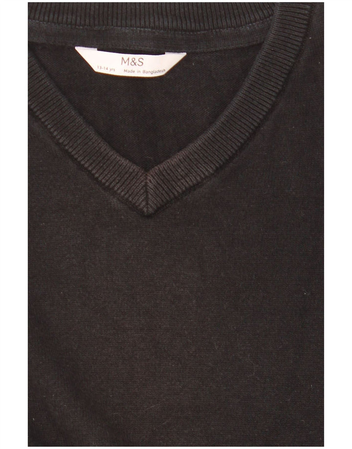 Marks & Spencer Boys πουλόβερ με λαιμόκοψη 13-14 ετών Μαύρο