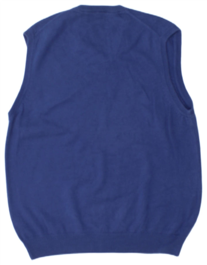 MARKS & SPENCER Ανδρικό γιλέκο κανονικής εφαρμογής Tank Top μεγάλο μπλε βαμβακερό