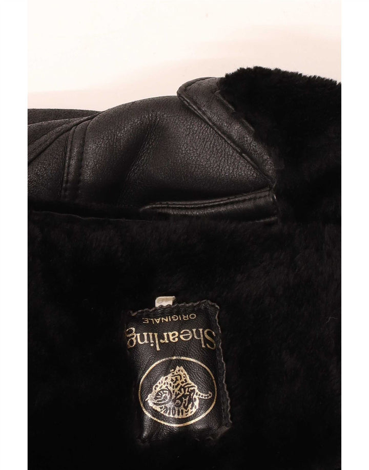 Vintage Γυναικείο Loose Fit Shearling Jacket EU 48 2XL Black Classic