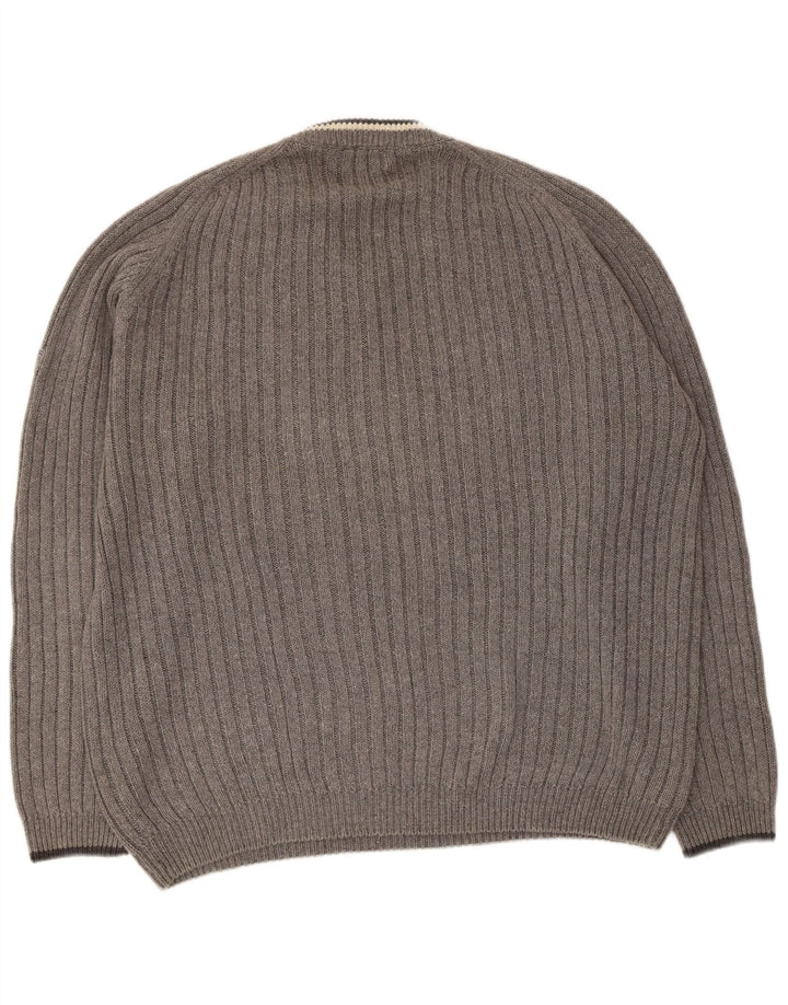 Ανδρικό πουλόβερ Tom Tailor με V λαιμόκοψη XL Grey Ramie