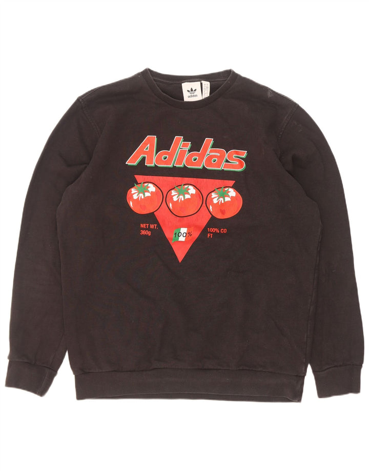 Ανδρικό γραφικό φούτερ Adidas Jumper μεγάλο μαύρο βαμβακερό
