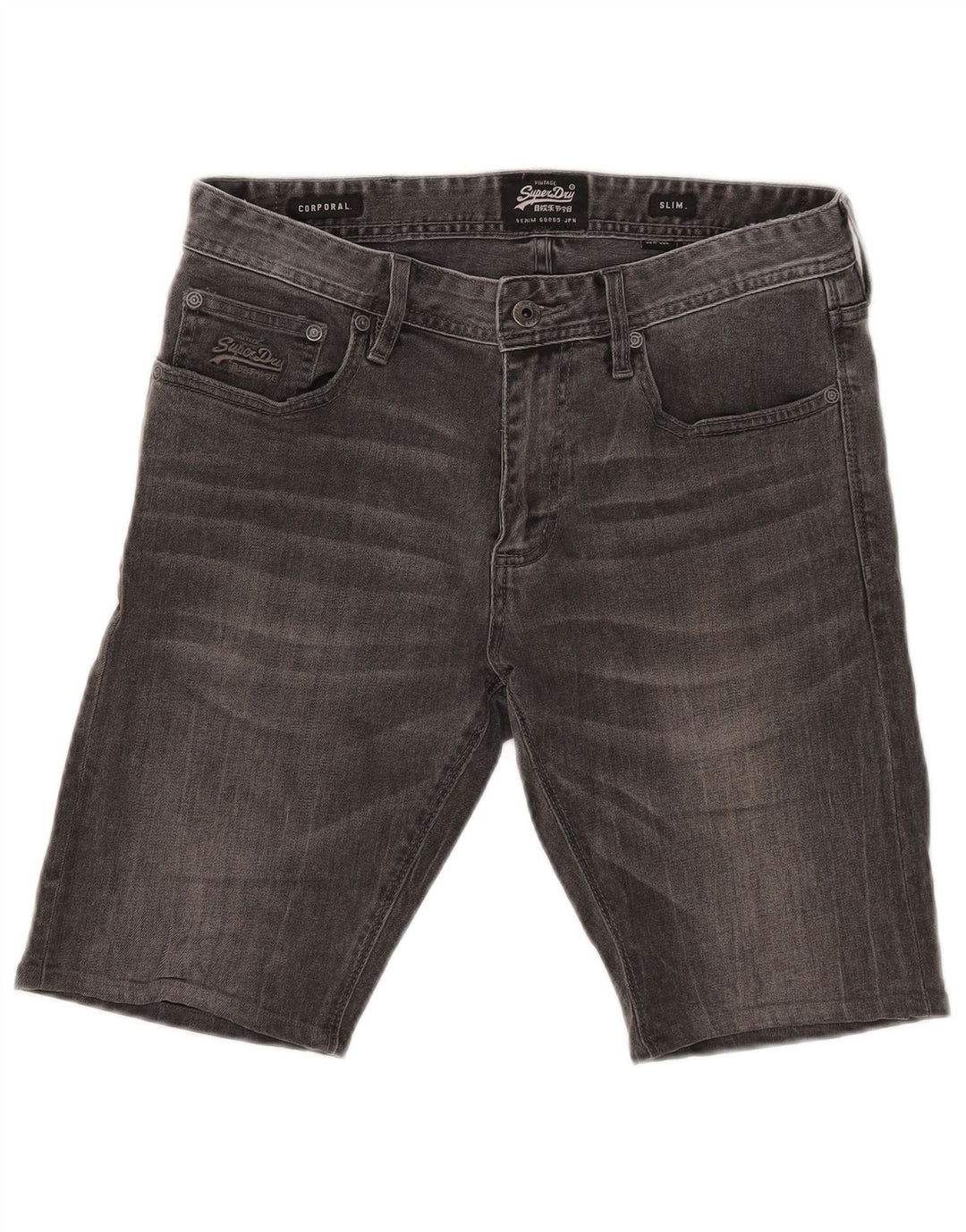 Ανδρικό σορτς Superdry Corporal Slim τζιν W32 Μεσαίο γκρι βαμβακερό