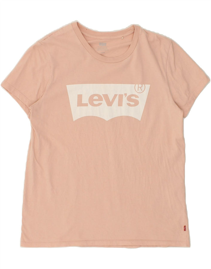 LEVI'S Womens Graphic T-Shirt Top UK 12 Medium Pink | Vintage Levi's | Thrift | Second-Hand Levi's | Used Clothing | Messina Hembry 