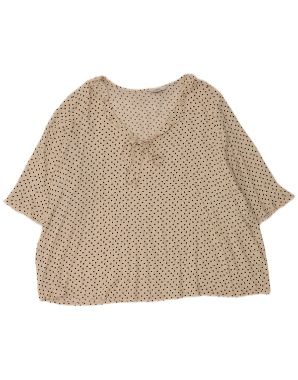 Marks & Spencer Γυναικεία μπλούζα με βολάν μπροστά τοπ UK 18 XL Off White πουά