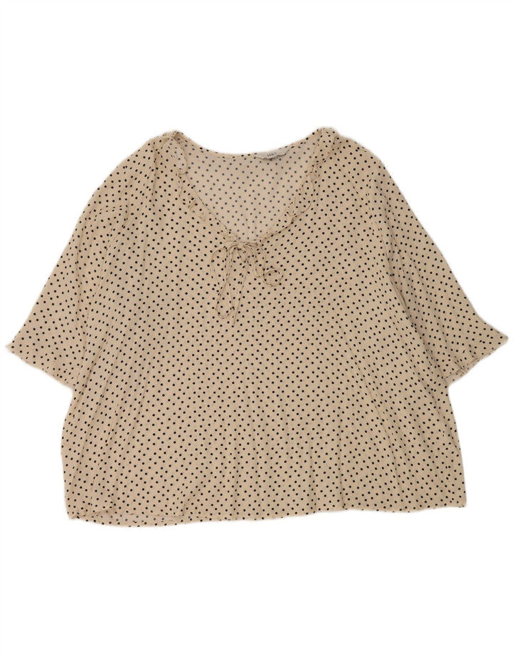 Marks & Spencer Γυναικεία μπλούζα με βολάν μπροστά τοπ UK 18 XL Off White πουά