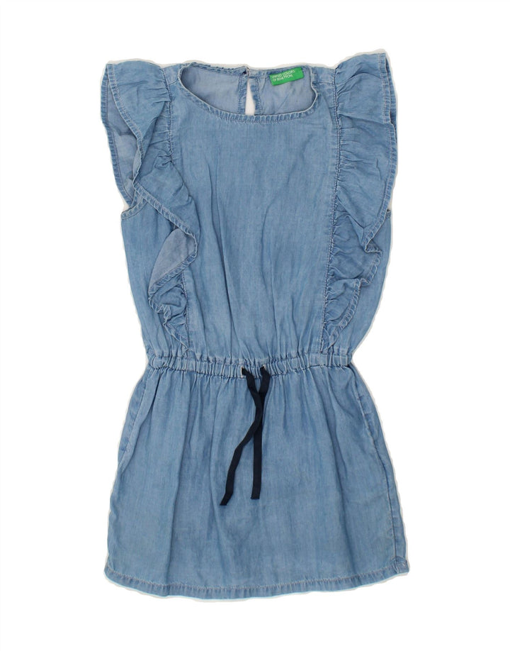 BENETTON Girls Denim Dress 5-6 Years Blue Vintage Benetton and Second-Hand Benetton from Messina Hembry 