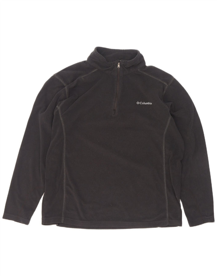 Columbia Ανδρικό φερμουάρ Fleece Jumper Μεγάλος Μαύρος Πολυεστέρας