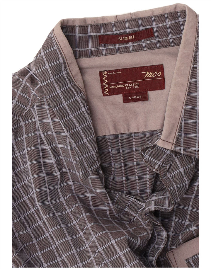 Ανδρικό πουκάμισο Marlboro Classics Slim Fit Large Grey Check