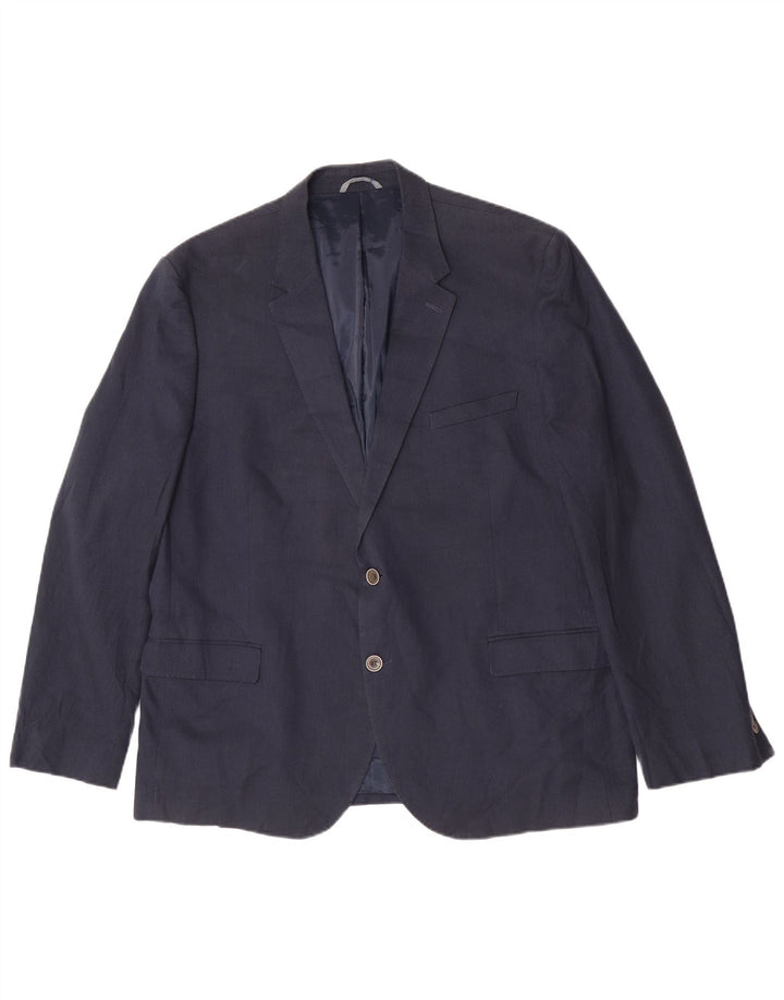 Marks & Spencer Ανδρικό σακάκι με 2 κουμπιά UK 48 4XL Navy Blue Cotton