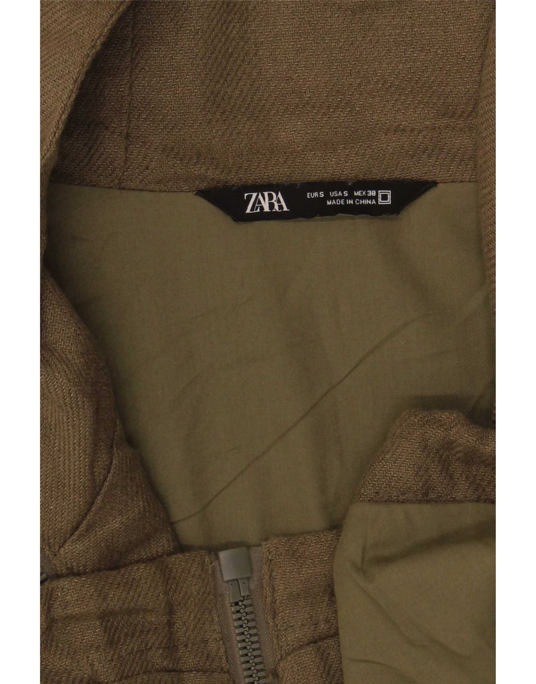 Zara Ανδρικό Bomber Jacket με κουκούλα UK 36 Small Khaki