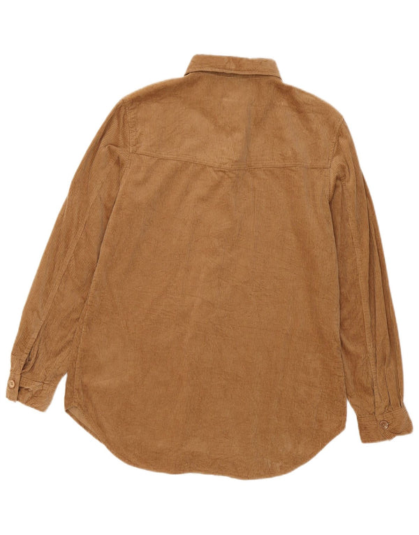 Massimo Dutti Γυναικείο υπερμεγέθη κοτλέ πουκάμισο EU 34 2XS καφέ βαμβακερό
