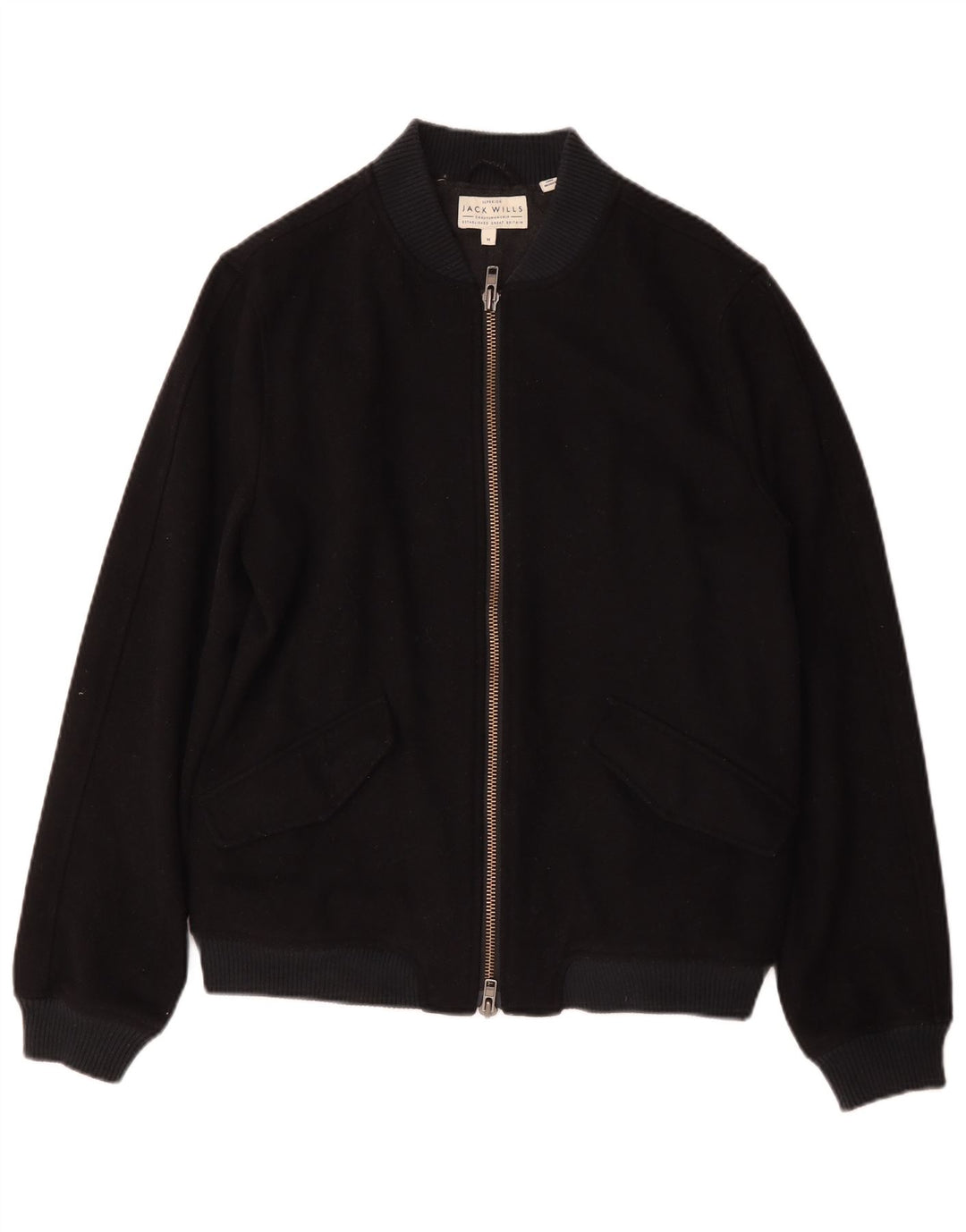 Jack Wills Ανδρικό Bomber Jacket UK 38 Medium Navy Blue Wool