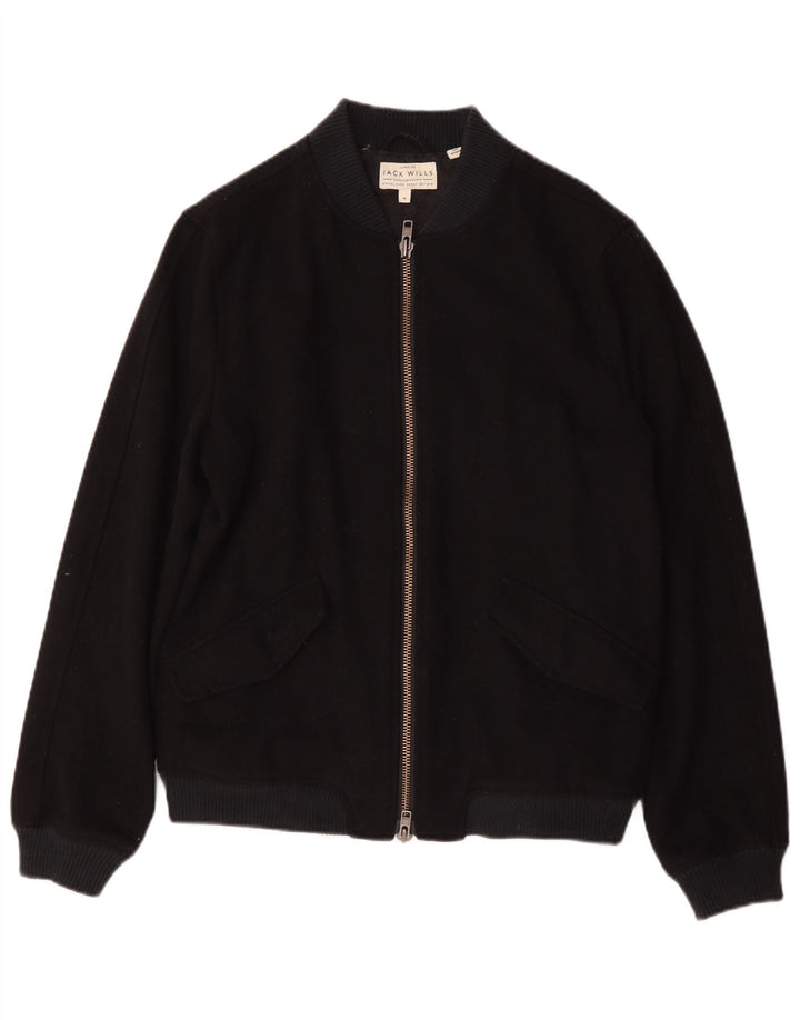 Jack Wills Ανδρικό Bomber Jacket UK 38 Medium Navy Blue Wool