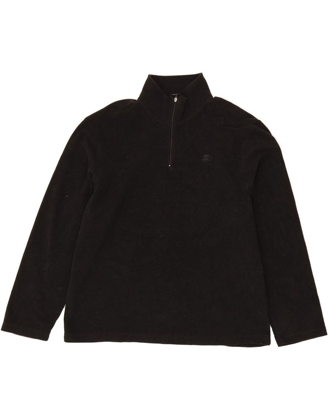 STARTER Womens Oversized Zip Neck Fleece Jumper UK 16 Large Black Vintage Starter and Second-Hand Starter from Messina Hembry 