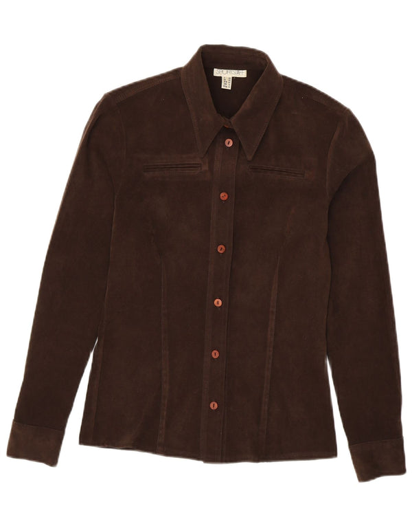 Sportstaff Γυναικείο Βελούδινο Πουκάμισο UK 14 Μεσαίο καφέ Πολυεστέρας