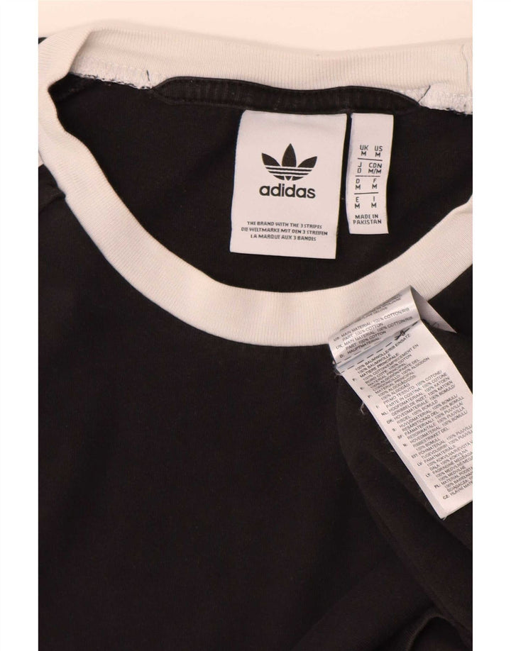 Ανδρικό T-Shirt Adidas Τοπ μεσαίο μαύρο βαμβακερό