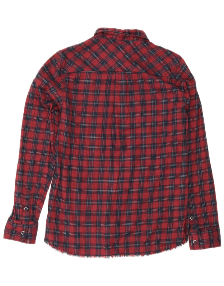 Eddie Bauer Γυναικείο πουκάμισο Oversized UK 6 XS Red Check Cotton