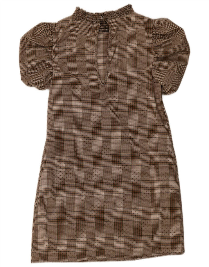 Zara Γυναικείο Βασικό Φόρεμα UK 6 XS Beige Houndstooth