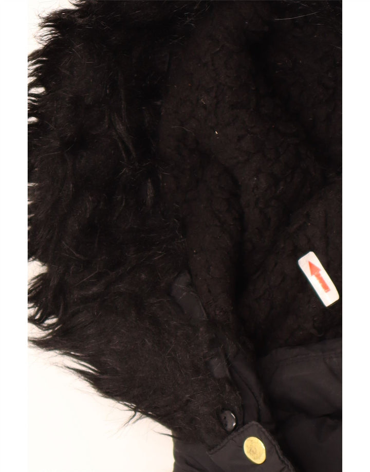 Marks & Spencer Girls Hooded Podded Coat 12-13 Years Black Polyester