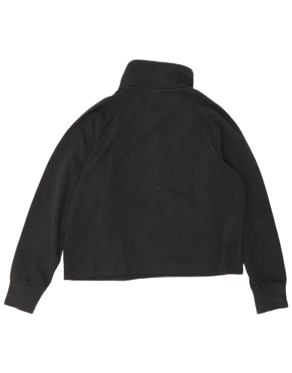 Nike Womens Oversized Crop Zip Neck Sweatshirt Jumper UK 10 Small Black