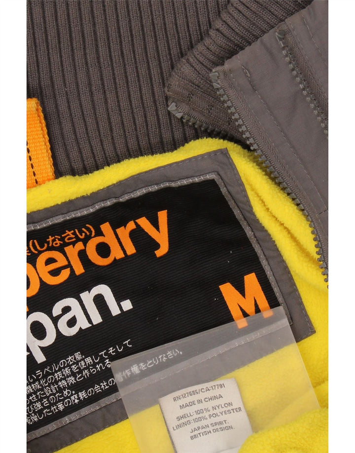 Ανδρικό μπουφάν SUPERDRY με κουκούλα αντιανεμικό UK 38 Medium Grey Nylon
