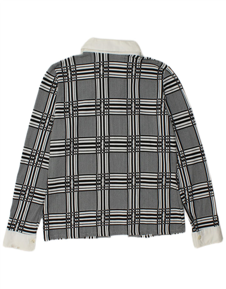 NARACAMICIE Γυναικείο πουκάμισο με διπλό στήθος Μπλούζα UK 14 Μεσαίο γκρι τσεκ