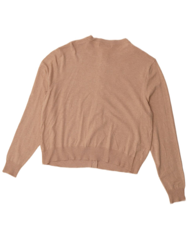 Marks & Spencer Γυναικείο πουλόβερ Crop Cardigan UK 16 Μεγάλη μπεζ βισκόζη
