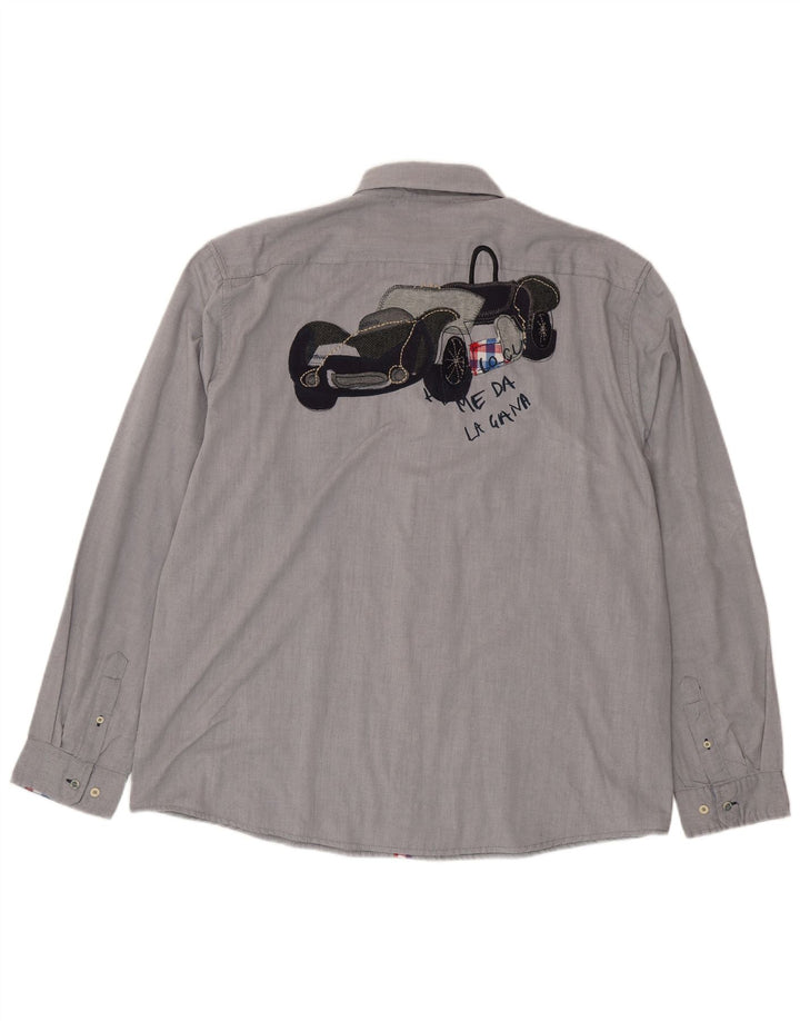 Ανδρικό πουκάμισο Desigual Graphic 3XL Grey Polyester