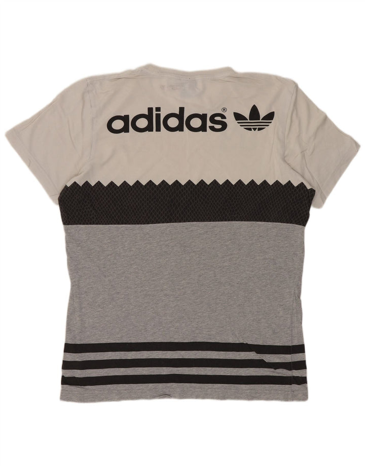 Ανδρικά πρωτότυπα γραφικά μπλουζάκια ADIDAS Top μεσαίου γκρι χρώματος βαμβακερό