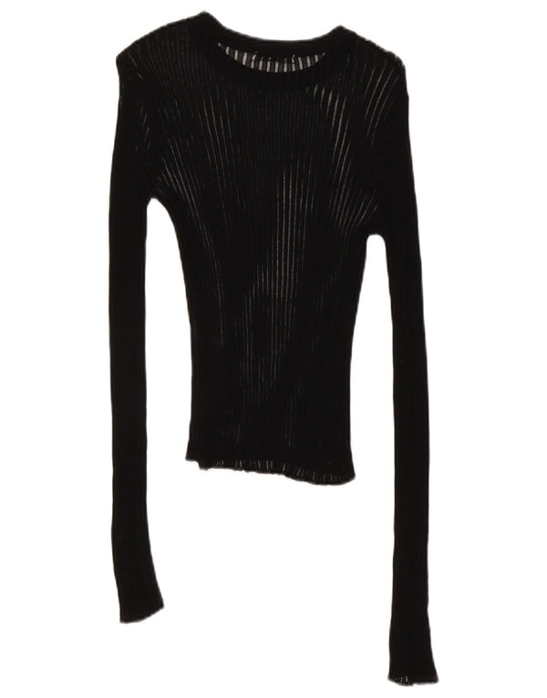 Zara Γυναικείο τοπ Μακρύ μακρυμάνικο UK 8 Small Black